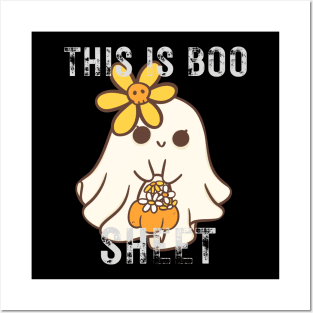 This Is Boo Sheet Ghost Retro Halloween Costume Posters and Art